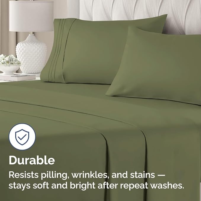King Standard Pillow Cases Set of 4 - Soft Hotel Quality Pillowcase Covers - Comfy Bedding for Women, Men, Kids & Teens - Machine Washable Pillow Protectors - 4 Piece Set - King Standard Sage Green