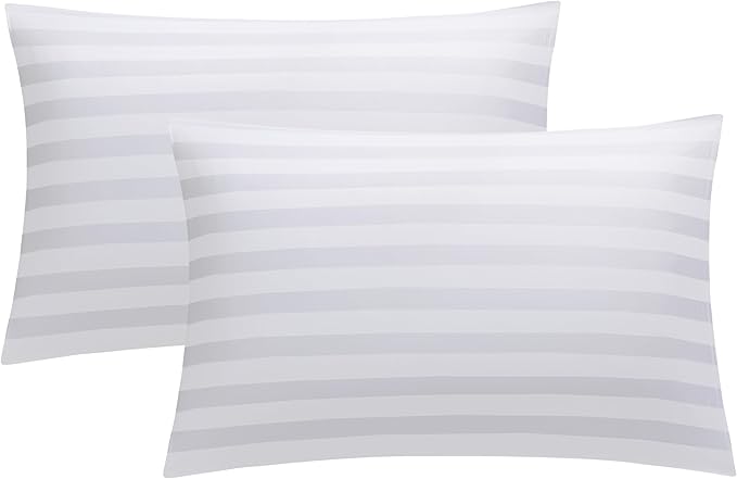 100% Cotton Classic Pillow Protectors with Invisible Zipper, 600 Thread Count Sateen Weave Soft and Breathable Pillow Cases, Protect Pillows from Dirt, Dust and Debris (Standard, 20"x26", Set of 4)