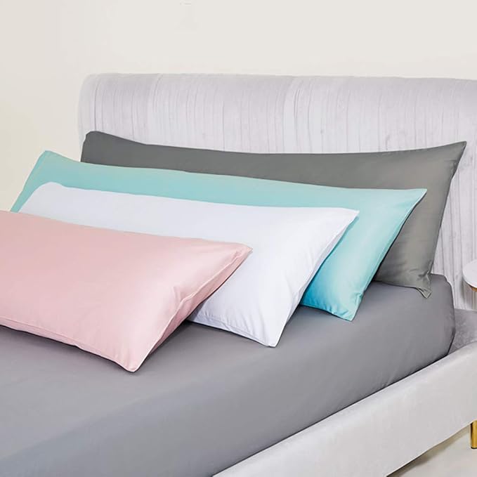 NTBAY Egyptian Cotton Body Pillowcase - 500 Thread Count Cotton Body Pillow Cover - Soft and Breathable Envelope Closure Body Pillowcase for Adults, 20x54 Inches, Khaki