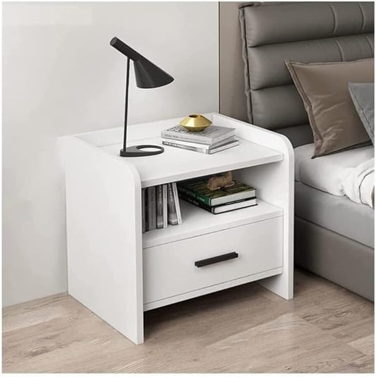 Nightstand Bedside Table Simple Bedside Table Living Room White Storage Cabinet Bedroom Gray Nightstand Assembly Dressers Side Table With Drawer End Table For Bedroom ( Color : B-white , Size : Single