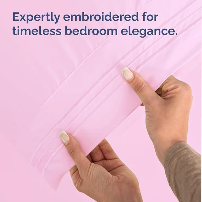 Standard Pillow Cases Set of 2 - Ultra-Soft Hotel Quality Pillowcase Covers - Comfy & Wrinkle Free - Stain and Fade Resistant - Machine Washable Pillow Protectors - 2 Piece Set - Standard Light Pink