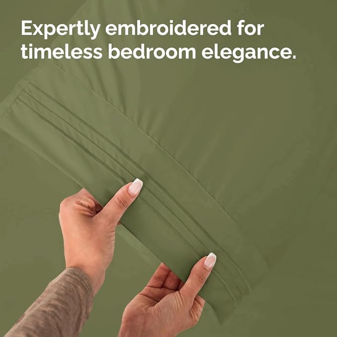 King Standard Pillow Cases Set of 2 - Soft Hotel Quality Pillowcase Covers - Comfy, Cozy & Fade Free - Wrinkle Resistant - Machine Washable Pillow Protectors - 2 Piece Set - King Standard Sage Green