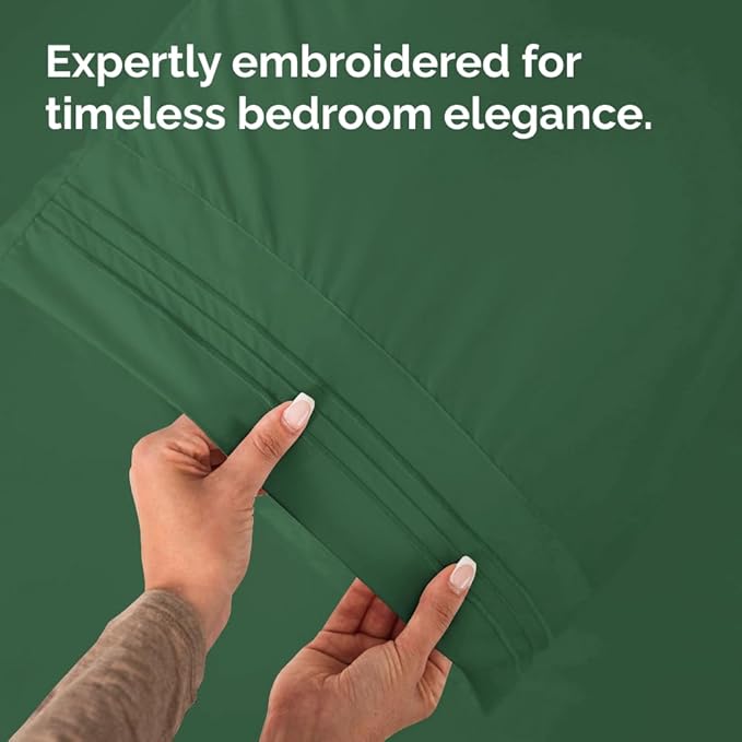 Body Pillowcases Set of 4-20x54 Long Body Pillow Case - Soft Body Pillow Cover for Sleeping & Side Sleepers - Comfy, Breathable & Fade Free - Machine Washable w/Envelope Enclosure - (Emerald Green)