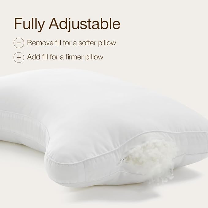 Coop Home Goods Essence Crescent Down Alternative Pillow Set of 2, King Size, Adjustable, Plush & Breathable Pillow, Luxury Hotel Pillow for Side and Back Sleepers, Oeko-TEX Standard 100