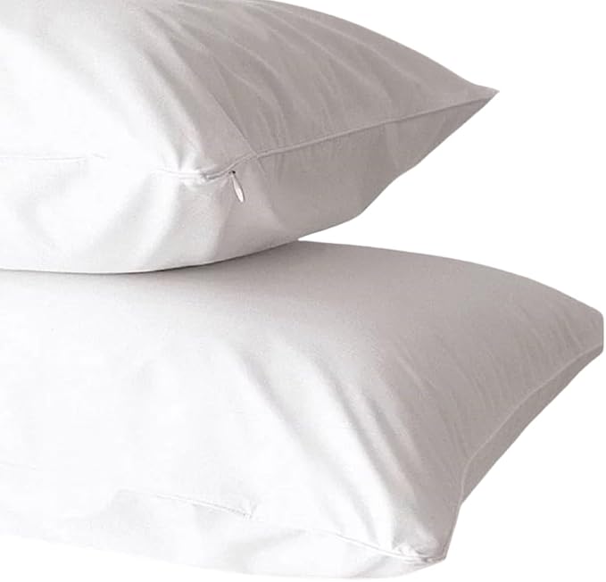 Dependable Industries Deluxe Zippered Vinyl Pillow Covers 2-Pack - 20"x29" Waterproof Protectors, Ideal for Home, Hotel, Hospital - Long-Lasting Pillow Protection(bd5211)