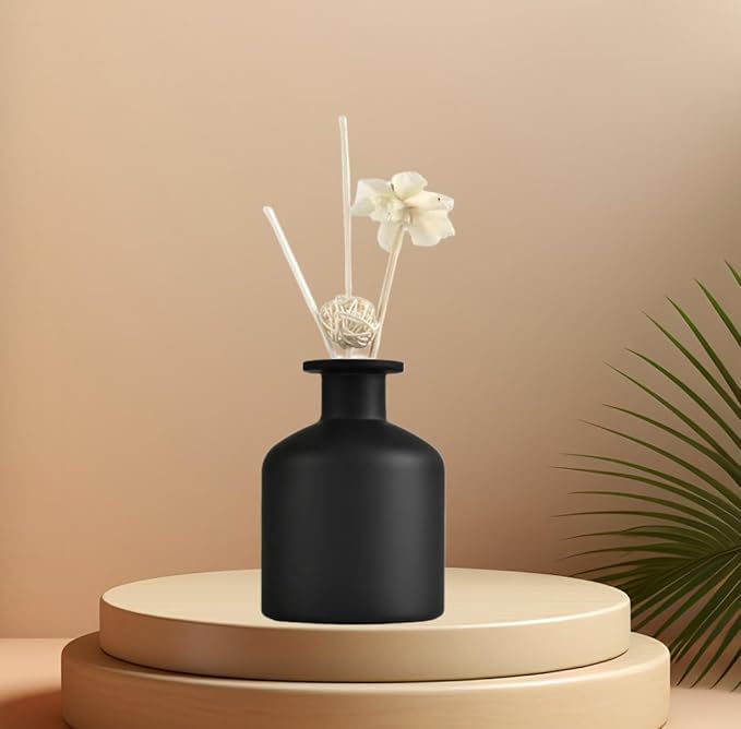250ml Frosted Pink Empty Glass Reed Diffuser Bottles,Refillable Diffuser Bottle for Essential Oils,Aromatherapy Container for DIY Replacement Reed Diffuser,Fragrance Decoration,Crafts Decor