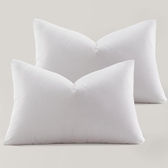 Globon Ultra Soft Down Pillow Queen Size Set of 2, Premium Down Filled Bed Pillow for Sleeping, 100% Cotton Shell 500 Thread Count 700 Fill Power, Soft Hotel Collection Down Feather Pillow 20" x 30"