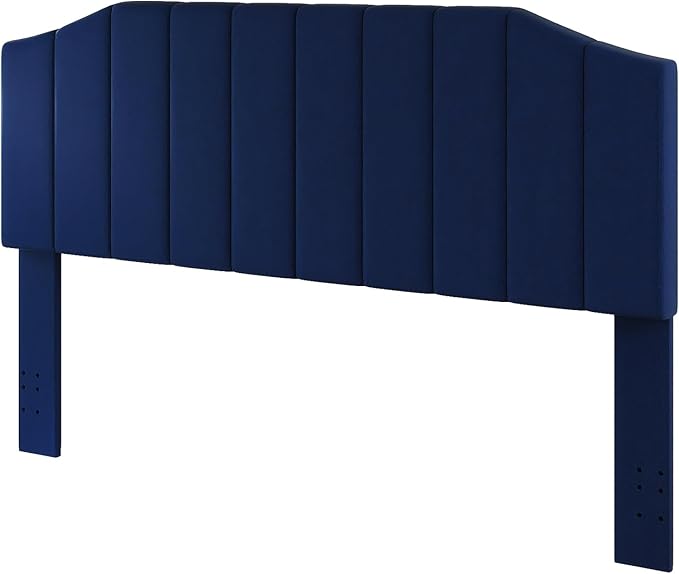 Furpopup King Size Headboard Only, Velvet Upholstered Headboard King/California King Size Wall Mount and Bed Frame Mount, Featuring High-Density Sponge Padding Easy Assembly Comfort Style-Navy Blue