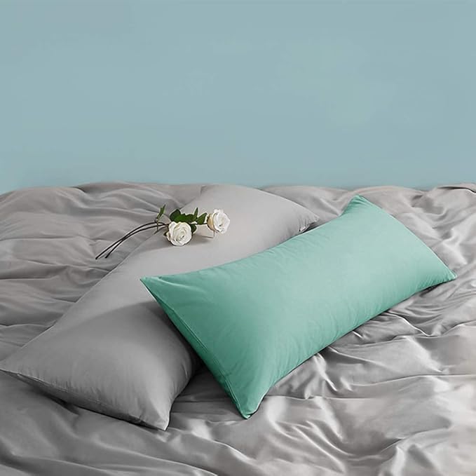 FLXXIE Body Pillow Cover - Super Soft Microfiber 20x54 Body Pillow Case - Envelope Closure, Wrinkle, Stain Resistant 20x54 Long Pillowcase, Sea Green