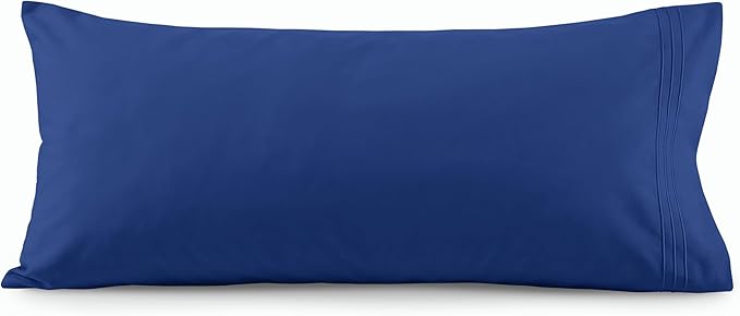 Elegant Comfort Luxury Ultra-Soft 1-Piece Body Pillowcase - 1500 Premium Hotel Quality Microfiber Double Brushed - Wrinkle Resistant, Body Pillowcase Size, Royal Blue