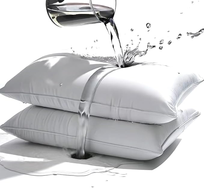Waterproof Pillow Protectors King 20x38 Inches 10 Pack with Zipper Dust Proof Moisture Proof Sweat Proof Pillow Case Cover Protector Soft Cozy White (10 Pack, 38" x 20" King)
