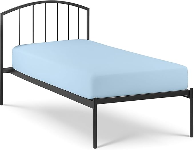 Cot Size Fitted Sheet Only - 400 Thread Count 100% Egyptian Cotton Deep Pocket Sheets - Cot Fitted Sheet 28" x 75" - Light Blue