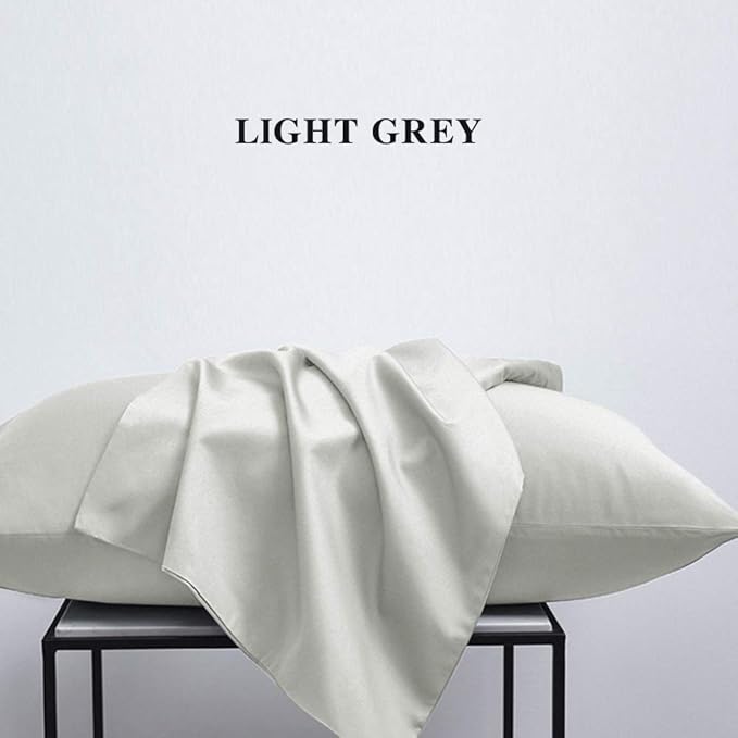 NTBAY King Pillowcase Set - 2 Pack Brushed Microfiber 20x36 Pillowcases - Soft, Wrinkle-Free, Fade-Resistant, Stain-Resistant, Light Grey Pillowcases with Envelope Closure - 20x36 Inches, Light Grey