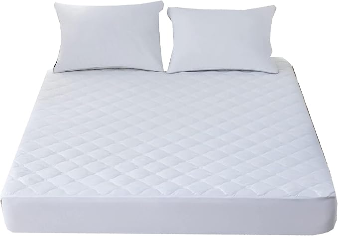 Kingnex Olympic Queen 66x80 Waterproof Quilted Mattress Protector Pad Super Queen Bed Padded Fitted Matress Cover Olympic Queen