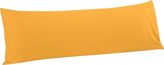 FLXXIE Body Pillow Cover - Super Soft Microfiber 20x54 Body Pillow Case - Envelope Closure, Wrinkle, Stain Resistant 20x54 Long Pillowcase, Ginger Yellow