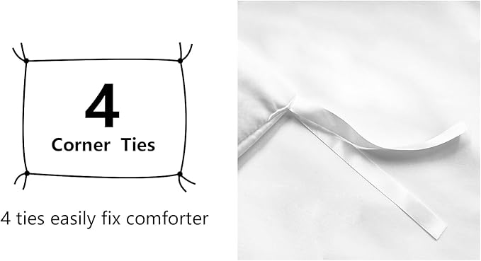 Amazon Basics Lightweight Wrinkle-Resistant Microfiber 3 Piece Duvet Cover Set with Zipper Closure, Full/Queen, Bright White