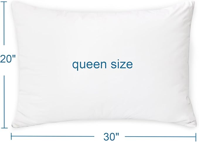 4 Pack Pillow Protectors with Zipper Queen Size Breathable & Noiseless Pillow Protector 100% Waterproof Pillow Cases 20''×30'' White Pillow Covers
