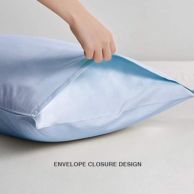 FLXXIE Body Pillow Cover - Super Soft Microfiber 20x54 Body Pillow Case - Envelope Closure, Wrinkle, Stain Resistant 20x54 Long Pillowcase, Sky Blue