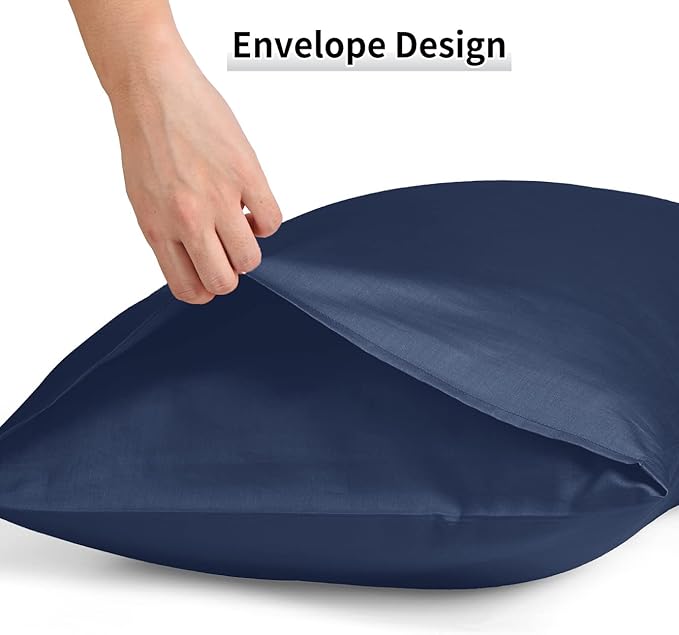 Warmstar Cotton Body Pillow Cover 1 Pack, 600 Thread Count Body Pillow case 20"x54", Long Body Pillow Case Cover Soft Breathable with Envelope Closure,Navy Blue
