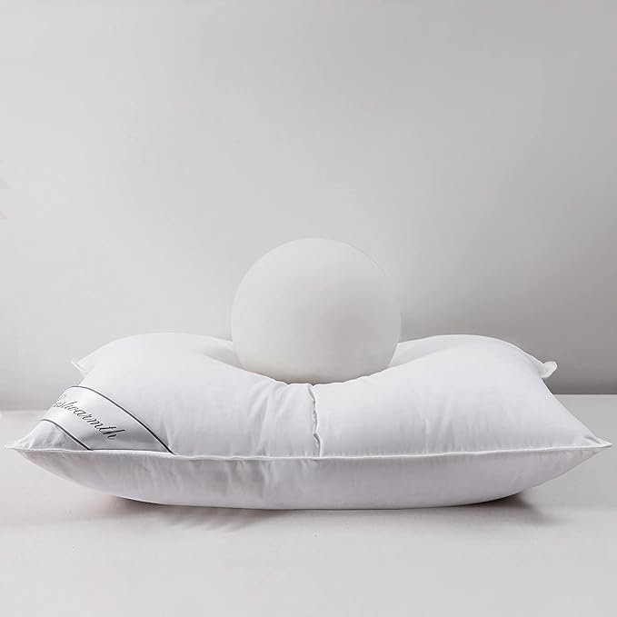 King Size Goose Down Feather Hotel Collection Bed Pillow for Sleeping for Back, Stomach or Side Sleepers King Size(20x36IN) White 1 Pack