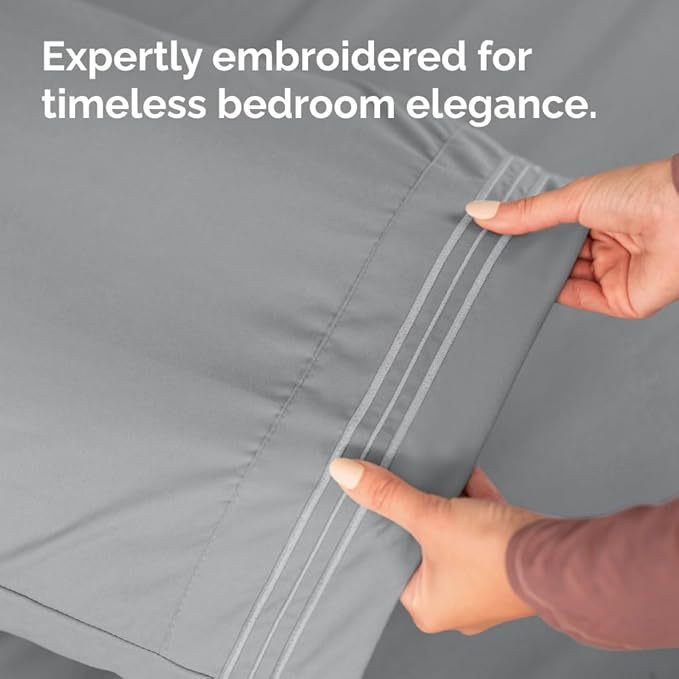 Body Pillowcases Set of 4-20x54 Long Body Pillow Case - Soft Body Pillow Cover for Sleeping & Side Sleepers - Comfy, Breathable & Fade Free - Machine Washable w/Envelope Enclosure - (Steel Blue)