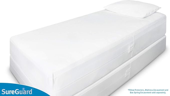 Twin (6-8 in. Deep) SureGuard Mattress Encasement - 100% Waterproof, Bed Bug Proof, Hypoallergenic - Premium Zippered Six-Sided Cover