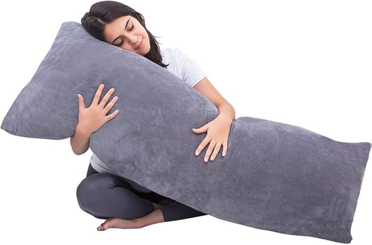 1 MIDDLE ONE Body Pillow, Memory Foam Body Pillows for Adults Sleeping, Long Pillow for Bed, Big Large Firm Full Body Pillow for Side Sleeper, 20x54 Inch, Light Grey
