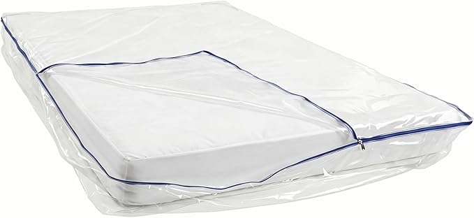 Plastic Mattress Bag for Moving (King), 3 Mil Extra Thick Mattress Cover Protector with Zipper, Clear Mattress Storage Bag for Bed, Waterproof & Reuseable Mattress Moving Supplies