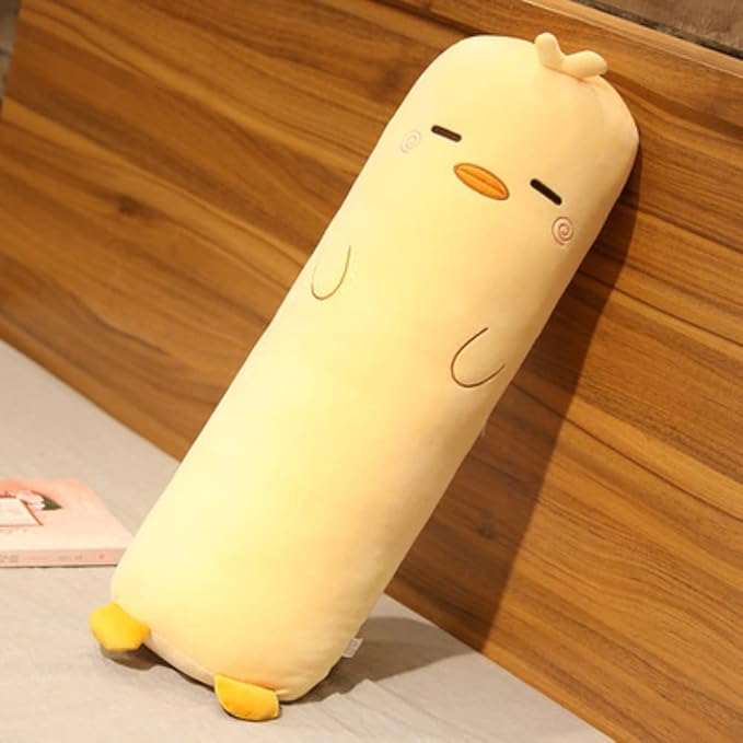 Long Plush Cute Body Pillows 33" Cuddle Stuffed Animal Shaped Bed Body Pillows Soft Cotton Plushies Doll Toy Gifts (Yellow Duck, 33 Inch)