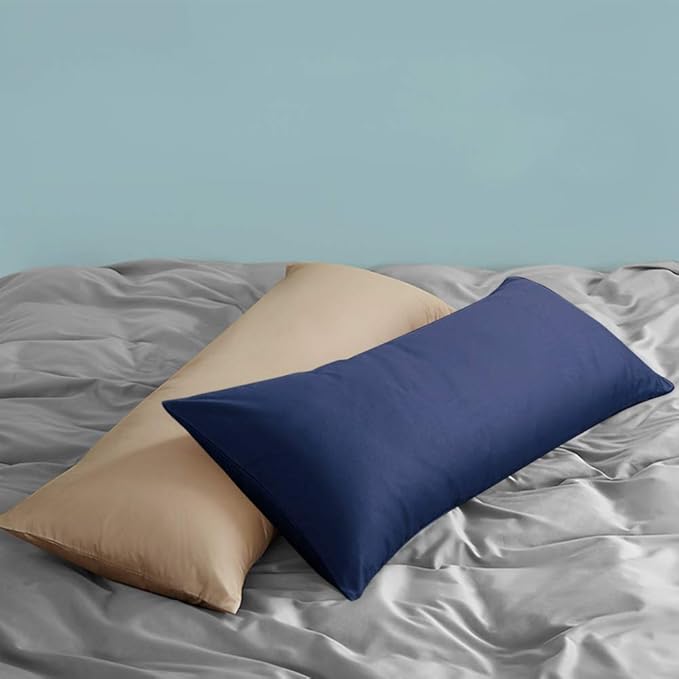 FLXXIE Body Pillow Cover - Super Soft Microfiber 20x54 Body Pillow Case - Envelope Closure, Wrinkle, Stain Resistant 20x54 Long Pillowcase, Navy