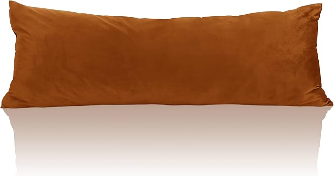 StangH Burnt Orange Body Pillow Cover, Super Soft Velvet Large Pillowcase for Pregancy/Baby, Holiday Home Decoration for All Seasons Sofa Bedroom, 20 x 54-inch, 1 Piece