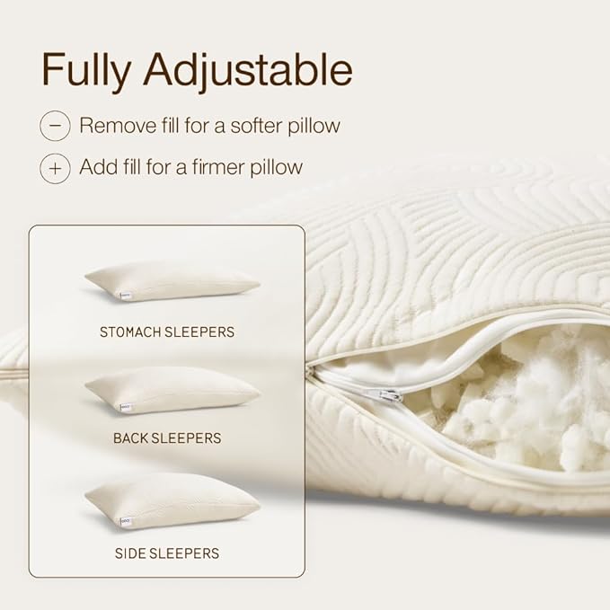 Coop Home Goods Extra Oomph Latex Pillow Fill, Extra Fill Bag of Cross-Cut Talalay Latex and Microfiber Stuffing, Supportive, Naturally Cooling, Eco-Friendly Filler for Bed Pillows