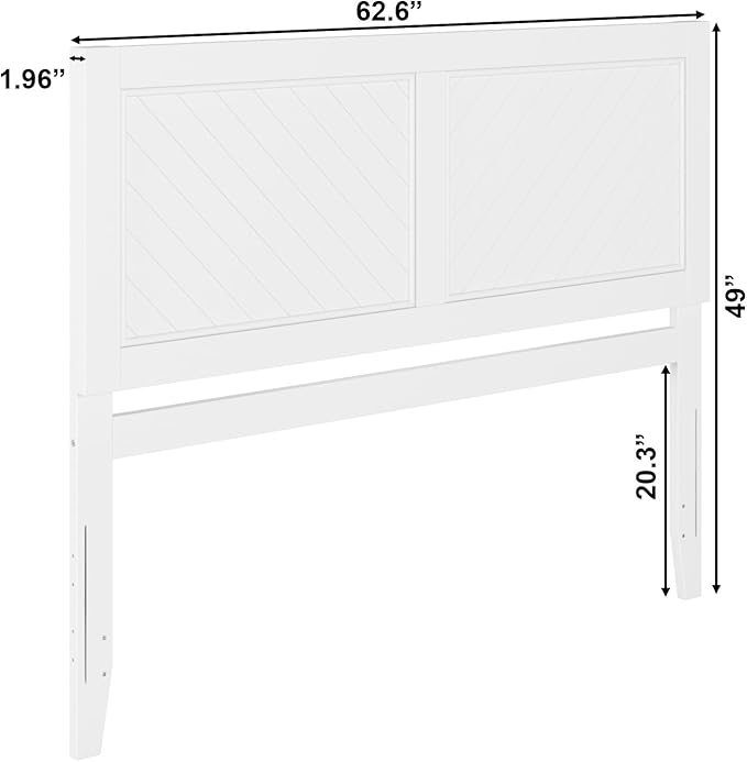 AFI, Canyon Queen Solid Wood Rustic Farmhouse Headboard, White