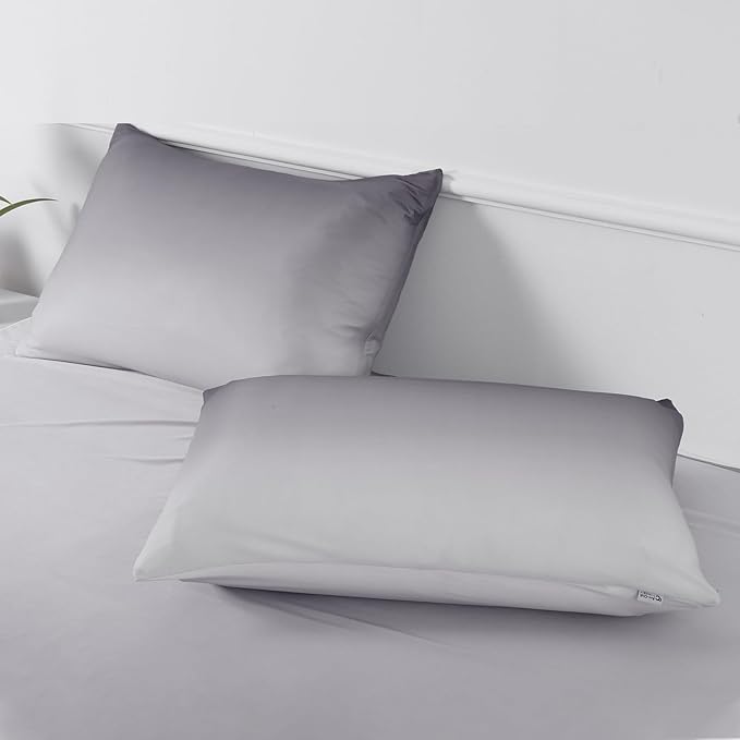 LUXEAR Cooling Pillow Cases, 2 Pack Arc-Chill Q-max>0.5 Gradient Cool Pillowcases for Hair Skin Hot Sleepers, Silky Skin-Friendly, Machine Washable Hidden Zipper Cooing Pillow Covers - Gradient Gray