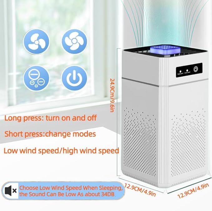 Air Purifiers for Bedroom HEPA Air Purifier With Aromatherapy Function For Pet Smoke Pollen Dander Hair Smell 20dB Air Cleaner For Office Living Room/Kitchen (White-ZHIBO-C30-1)