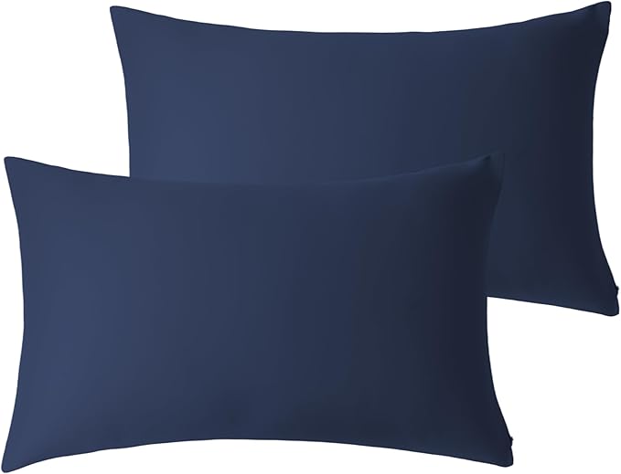 100% Cotton Classic Pillow Protectors with Invisible Zipper, 600 Thread Count Sateen Weave Soft and Breathable Pillow Cases, Protect Pillows from Dirt, Dust and Debris (Standard, 20"x26", Set of 4)
