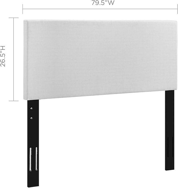 Modway Claire Linen Fabric Upholstered King and California King Headboard in White