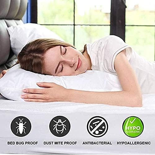 2-Pack Pure Cotton Fitted Sheet Twin Size, 600 Thread Count 16" Deep Pocket Egyptian Cotton Fitted Sheet (2pcs, Twin, White)