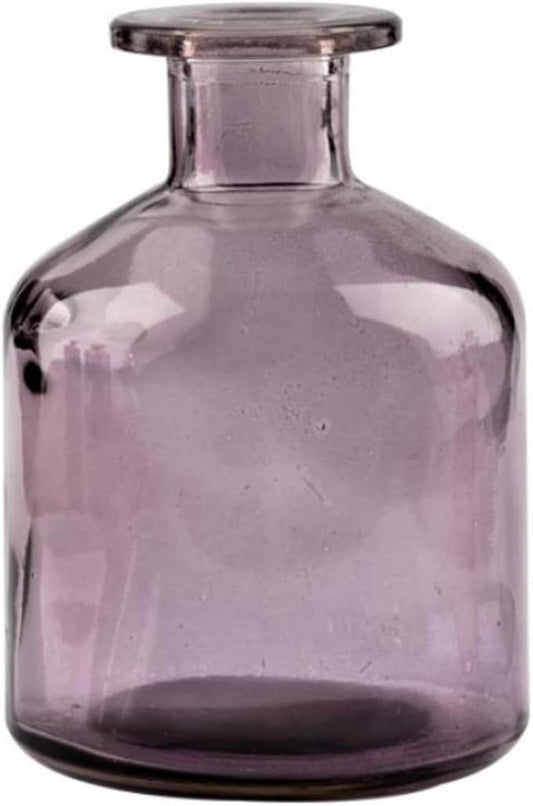 Glass Bud Vase Empty Glass Diffuser Bottles Refillable Aromatherapy Jars Small Vases for Flowers Vases Centerpiece for Wedding Home Essential Oils Office Table Decor (Purple)