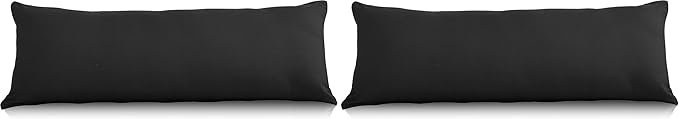 Evolive Ultra Soft Microfiber Body Pillow Cover/Pillowcases 21"x54" with Hidden Zipper Closure (21"x54" Body Pillow Cover, Black) (Pack of 2)