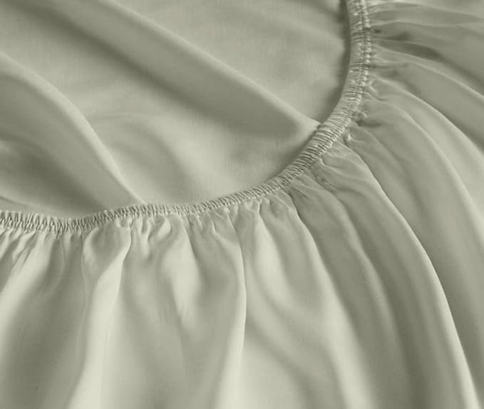 Rajlinen Top Split Head King Sheet Set for Adjustable Beds, Split King Flex Head Sheets, 34 Top Split, 100% Cotton, 16 Deep Pocket, Ivory Solid
