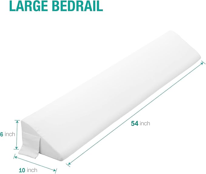 Vekkia Full Bed Wedge Pillow Gap Filler/Headboard Pillow/Mattress Wedge Fill Gap (0-6") Between Headboard and Mattress (White 54"x10"x6")