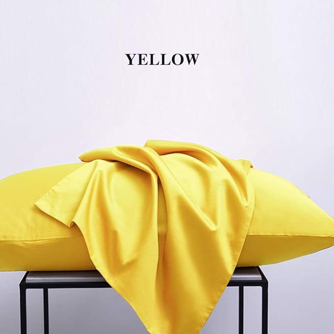 NTBAY Queen Pillowcase Set - 4 Pack Brushed Microfiber 20x30 Pillowcases - Soft, Wrinkle-Free, Fade-Resistant, Stain-Resistant, Yellow Pillowcases with Envelope Closure - 20x30 Inches, Yellow