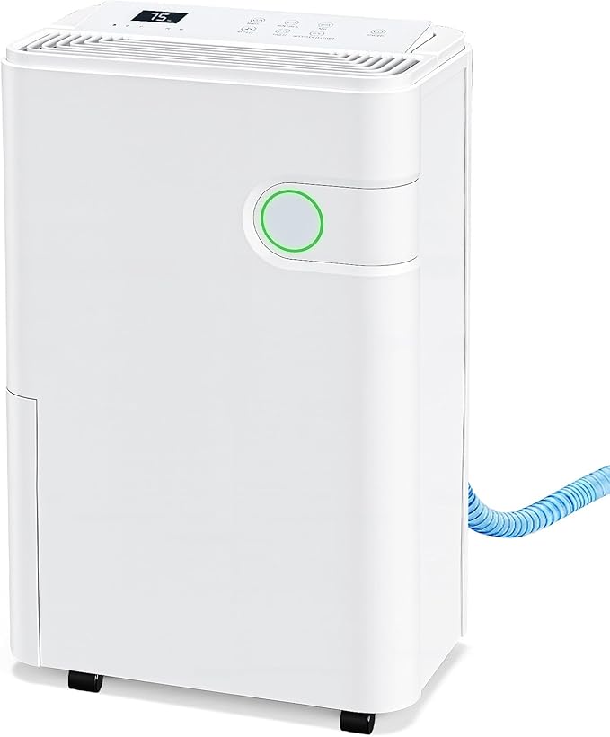 OLIXIS 80Pints Dehumidifier with Drain Hose, Most Efficient Energy Star, 5,500 Sq.Ft Dehumidifier for Basement, 5L Tank, Smart Humidity Ring, Ideal Humidity Remover for Home, Bedroom & Bathroom
