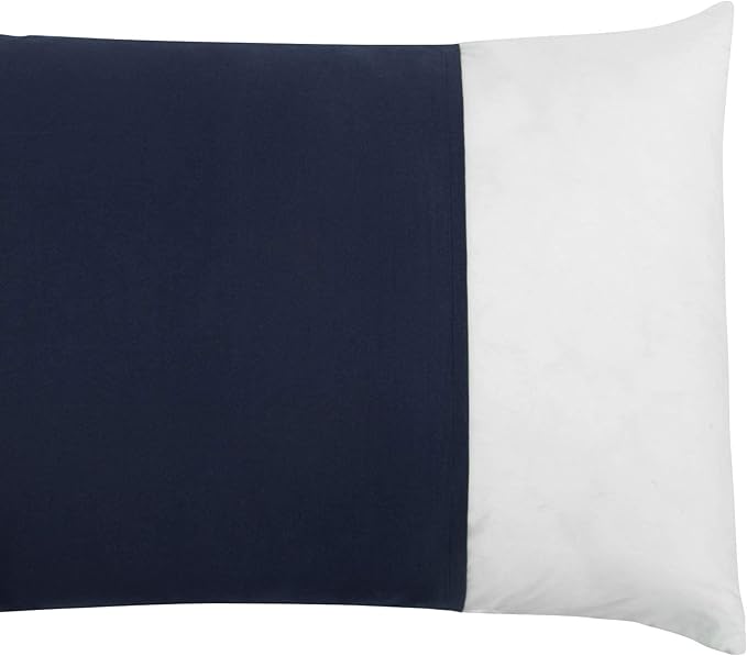 FLXXIE Pillow Cases Standard Size, Soft Microfiber Pillow Covers with Envelope Closure, Wrinkle, Stain Resistant Pillowcases, 2 Piece Set, 20x26, Navy