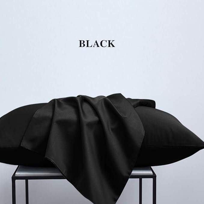 NTBAY King Pillowcase Set - 2 Pack Brushed Microfiber 20x36 Pillowcases - Soft, Wrinkle-Free, Fade-Resistant, Stain-Resistant, Black Pillowcases with Envelope Closure - 20x36 Inches, Black