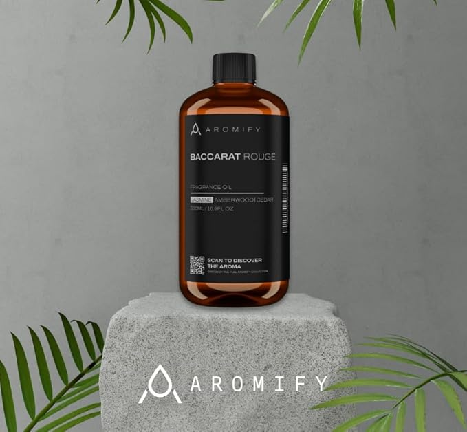 Diffuser Oil Inspired by Baccarat Rouge, 16.9 FL Oz, 500 mL, Luxury Hotel Scent for Home, Bathroom, Spa & Office, Essential Oil Blend for Jasmine, Aromatherapy, Amberwood & Cedar