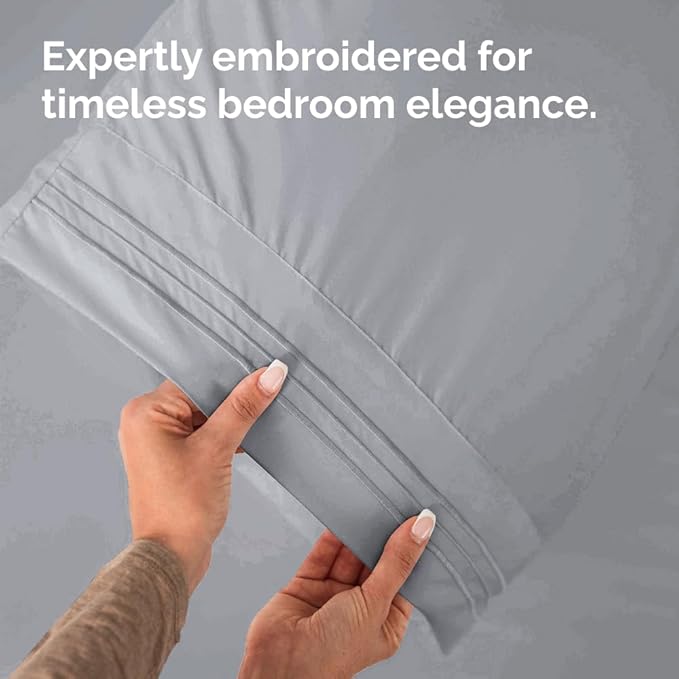 Body Pillowcases Set of 2-20x54 Long Body Pillow Case - Soft Body Pillow Cover for Sleeping & Side Sleepers - Comfy, Breathable & Wrinkle Free - Machine Washable w/Envelope Enclosure (Steel Blue)