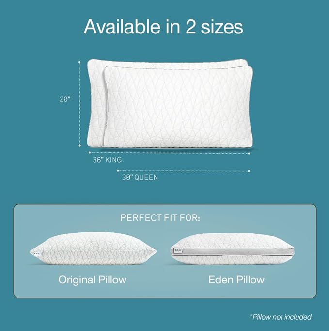 Coop Home Goods Cool Side Pillowcase, King Size Cooling Pillow Case for Hot Sleepers, Two-Sided Pillow Covers, Cozy Side & Cool Side, Ultra Soft Lulltra Cool Technology
