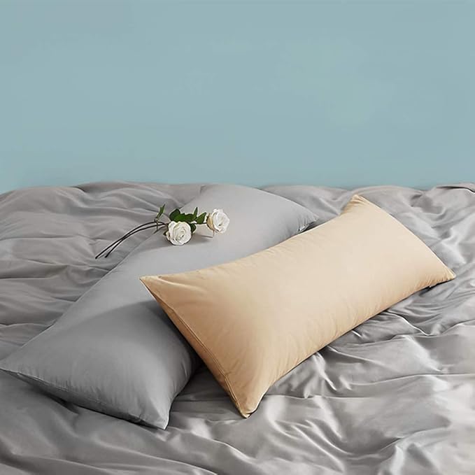FLXXIE Body Pillow Cover - Super Soft Microfiber 20x54 Body Pillow Case - Envelope Closure, Wrinkle, Stain Resistant 20x54 Long Pillowcase, Light Taupe